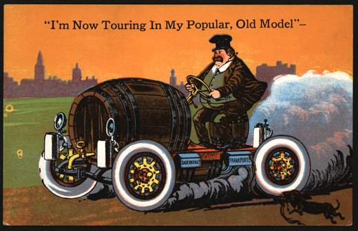 Milwaukee Steam Car German Beer Postcard